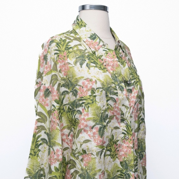 CAMI NYC. New! Belkis Tropical Linen Top - Picture 12 of 13